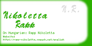 nikoletta rapp business card